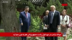 پیاده‌روی دونالد ترامپ و شی جین‌پینگ