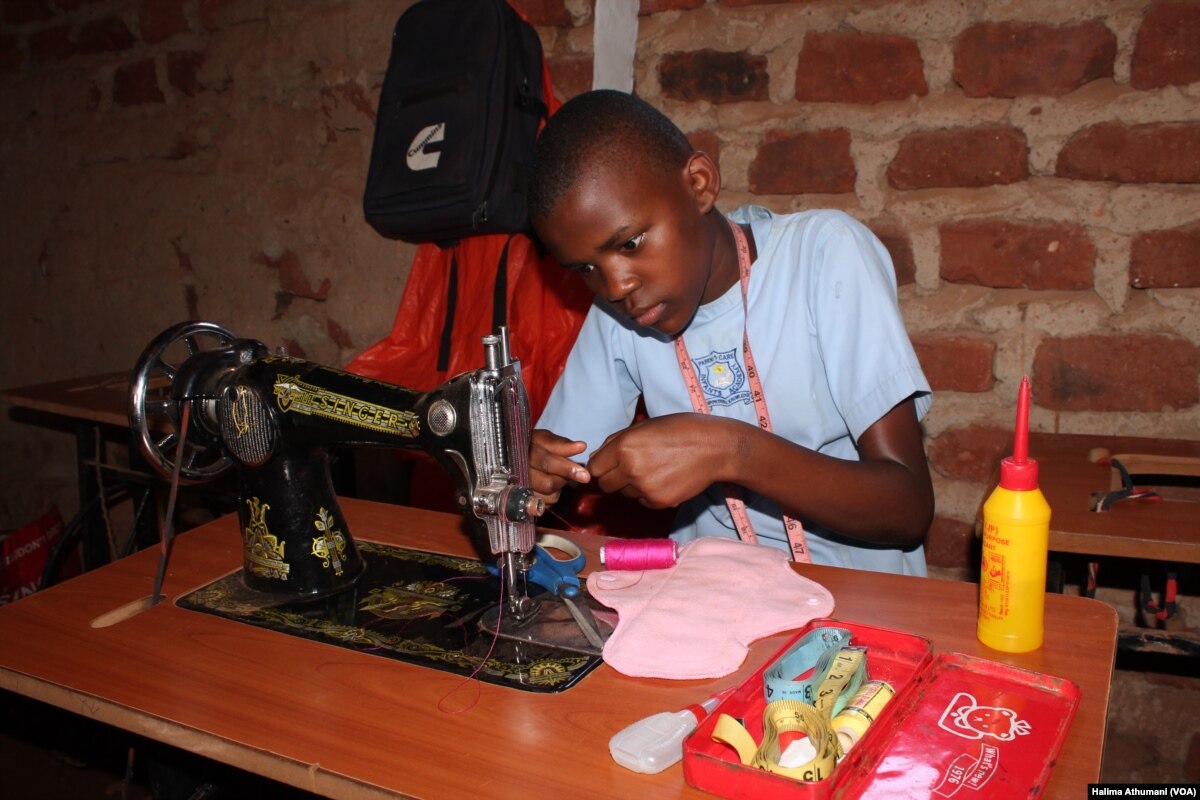 Ugandan Girls Make Reusable Sanitary Pads to Stay in School