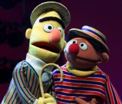 FILE - Original muppet characters Bert, left, and Ernie, from the children's program "Sesame Street," are shown in New York, Aug. 22, 2001.