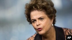FILE - Brazil's former President Dilma Rousseff gives an interview in Rio de Janeiro, Brazil, July 14, 2017.
