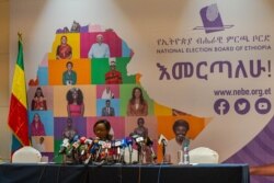 Ethiopian officials said voting was finishing and preliminary results would be known in five days, in Addis Ababa, Ethiopia, June 22, 2021. (VOA/Yan Boechat)