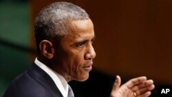 Presiden AS Barack Obama Rabu (24/9) mendesak ISIS agar meninggalkan medan perang.