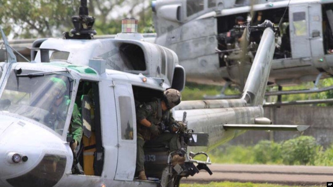 Estados Unidos donó helicópteros a Guatemala para luchar contra el tráfico de drogas.