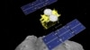 Gambar grafik komputer yang dirilis oleh Japan Aerospace Exploration Agency (JAXA) ini menunjukkan pesawat luar angkasa Hayabusa2 di atas asteroid Ryugu. (ISAS / JAXA melalui AP)