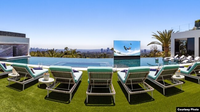 The pool with a view is shown as part of America’s most expensive home, which is for sale in the Bel Air neighborhood of Los Angeles, California, for $250 million. (Bruce Makowsky / BAM Luxury Development)