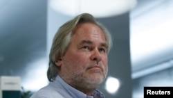 FILE PHOTO: Eugene Kaspersky, Chief Executive of Russia's Kaspersky Lab, looks on during an interview with Reuters in Moscow, Oct. 27, 2017. 