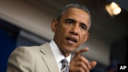 美國總統奧巴馬星期四在白宮就敘利亞問題發表講話