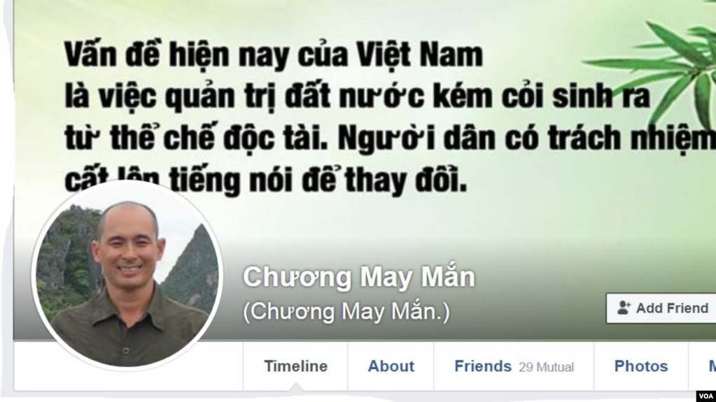 Trang Facebook của "Chương May Mắn." 