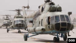 هیلیکوپترهای می-۱۷ روسی هم اکنون برای انتقالات در صفوف قوای مسلح افغانستان استفاده می‌شود
