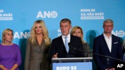 Премьер-министр Чехии Андрей Бабиш на пресс-конфренции по итогам парламентских выборов. Прага, 9 октября 2021