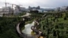 Istana Garuda, calon Istana Kepresidenan, dan kantor menteri terlihat sedang dibangun di ibu kota baru Nusantara di Kalimantan Timur, 16 Agustus 2024. (Foto: Reuters)