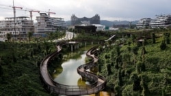 Istana Garuda, calon Istana Kepresidenan, dan kantor menteri terlihat sedang dibangun di ibu kota baru Nusantara di Kalimantan Timur, 16 Agustus 2024. (Foto: Reuters)