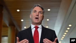 Australia's Deputy Prime Minister Richard Marles speaks at Parliament House in Canberra, Sept. 12, 2024. 