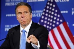 New York Governor Andrew Cuomo speaks during a news conference, May 27, 2020, at the National Press Club in Washington, D.C.