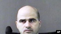 U.S. Major Nidal Hasan at the San Antonio to Bell County Jail in Belton, Texas, (File)