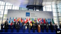 Foto de família do G20, em Roma, Itália