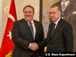 U.S. Secretary of State Michael R. Pompeo meets with Turkish President Recep Tayyip Erdoğan in Ankara, Turkey on October 17, 2018.