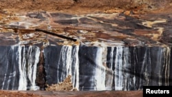 FILE: Uranium ore is heap leached with sulfuric acid at Areva's Somair mine in Arlit. Taken Sept. 25, 2013. 