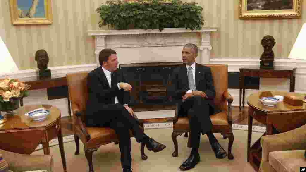 ፕረዚደንት ኦባማ ንቀዳማይ ሚኒስትር ጣልያን ኣብ ዋይት ሃውስ ተቀቢሎም አዘራሪቦም &nbsp;