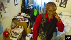 Robert Blake, 43, a resident of Haven apartments who was formerly homeless, shows his dorm-like apartment, Dec. 8, 2015, Bronx, N.Y. 