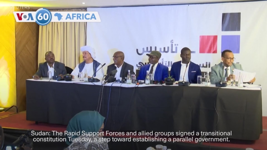 VOA60 Africa - Sudan: Rapid Support Forces and allied groups sign transitional constitution