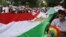 Iranian ex-pats who support the country's opposition Mujahedin-e Khalq protest President Ahmadinejad's U.N. visit, New York, Sept. 22, 2011.
