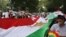 Iranian ex-pats who support the country's opposition Mujahedin-e Khalq protest President Ahmadinejad's U.N. visit, New York, Sept. 22, 2011.