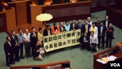 政改爭議成為2015年上半年香港政治的焦點。(美國之音湯惠芸)