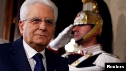 Le président italien Sergio Mattarella au palais du Quirinal à Rome, le 5 avril 2018.