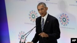 President Barack Obama speaks during the Leaders Summit on Refugees during the 71st session of the United Nations General Assembly at the UN headquarters, Tuesday, Sept. 20, 2016. (AP Photo/Carolyn Kaster)