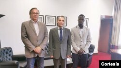 À esquerda, doutor Júlio Filipe, João Coroado, pres. do Instituto Politécnico de Tomar e Bocu Silva