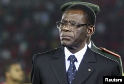 FILE - Equatorial Guinea's President Teodoro Obiang Nguema Mbasogo, Jan. 21, 2012.