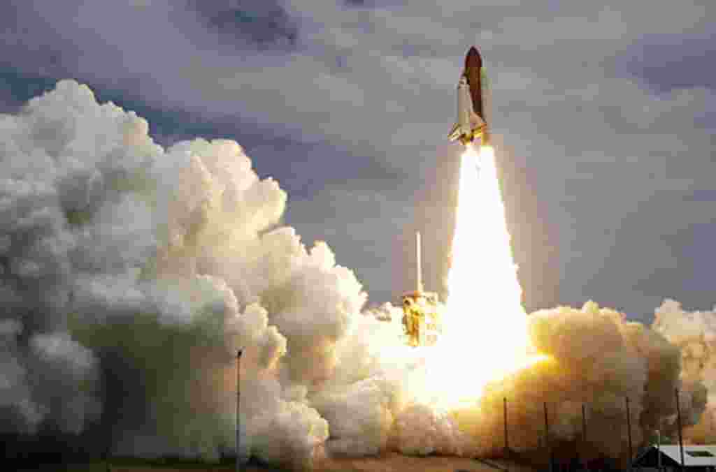 The space shuttle Atlantis lifts off from the Kennedy Space Center in Cape Canaveral, Florida, July 8, 2011