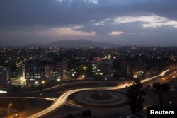 FILE - A general view shows part of the capital Addis Ababa at night, Ethiopia, May 17, 2015.