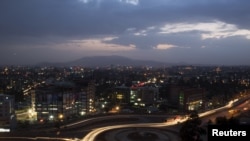 FILE - A general view shows part of the capital Addis Ababa at night, Ethiopia, May 17, 2015.