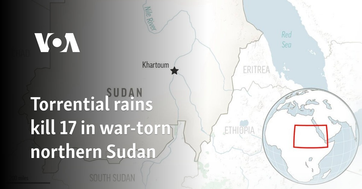 Torrential rains kill 17 in war-torn northern Sudan