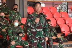 Kepala Staf Angkatan Darat (KSAD) Jendral TNI Andika Perkasa dalam konferensi pers di Mabes AD Jakarta (foto: dok. TNI AD)