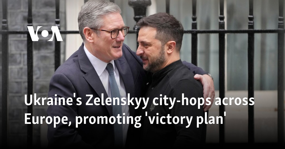 Ukraine's Zelenskyy city-hops across Europe, promoting 'victory plan'