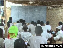 Schoolchildren are taught in makeshift classroom in Maroua, Cameroon, April 15, 2019.