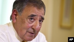 Defense Secretary Leon Panetta is interviewed by The Associated Press at the Pentagon, August 13, 2012.