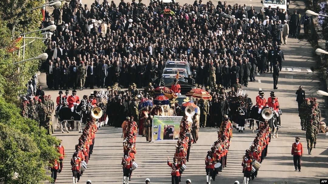 A funeral procession transporting the coffin of Ethiopian Prime Minister Meles Zenawi is pictured in Addis Ababa, September 2, 2012.