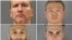Exoficiales de policía de Minneapolis (en el sentido de las agujas del reloj desde la parte superior izquierda) Derek Chauvin, Tou Thao, Thomas Lane y J. Alexander Kueng posan en una combinación de fotografías policiales.