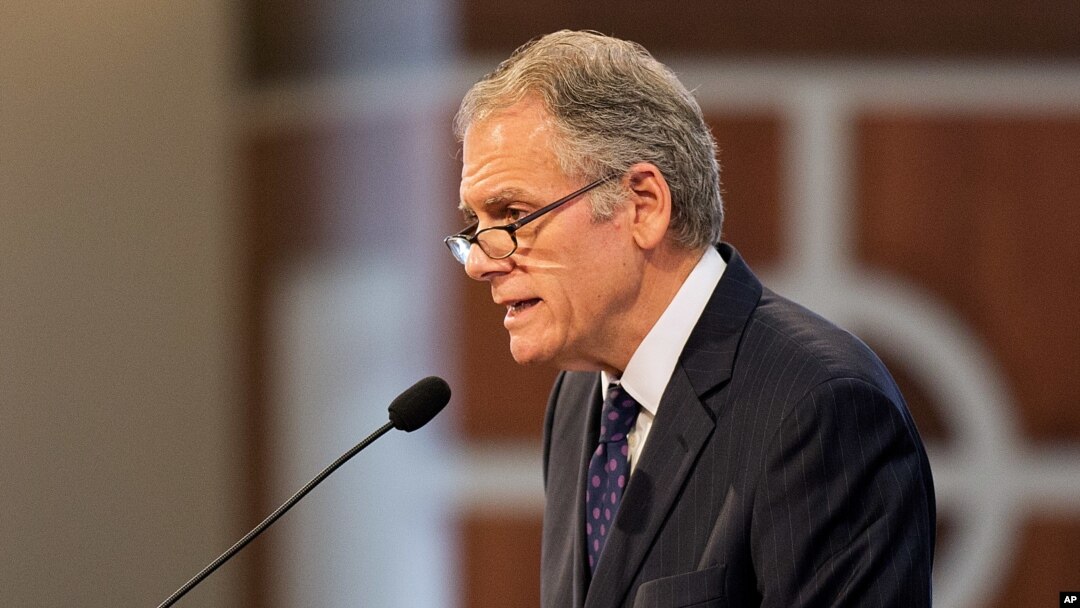 FILE - Jeffrey DeLaurentis, charge d'affaires to the U.S. Embassy in Havana, Cuba, speaks in Atlanta, Jan. 18, 2016. President Barack Obama has tapped a career diplomat to be the first U.S. ambassador to Cuba in more than 50 years.