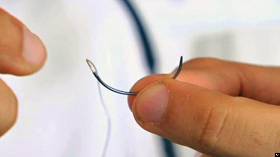A recent study found almost 60 percent of surgical residents admitted they had sustained needlestick injuries when they were medical students. Blunt tip needles, such as this one, are considered safer