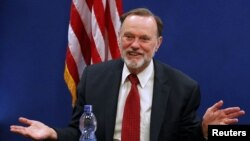 FILE - Tibor Nagy, the U.S. Assistant Secretary of State for Africa, speaks during a news conference at the U.S. Embassy in Addis Ababa, Ethiopia, June 14, 2019.