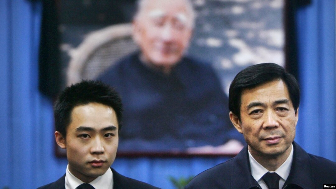 Bo Xilai, right and his son, Bo Guagua (2007 file photo)