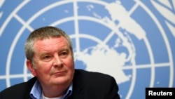 Mike Ryan, executive director of the World Health Organization, attends a news conference on the Ebola outbreak in the Democratic Republic of Congo at the United Nations in Geneva, May 3, 2019.