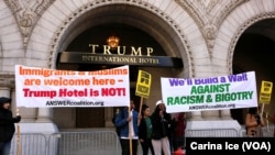 Hundreds Protest Trump at Opening of His Hotel