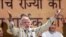India's Prime Minister Narendra Modi addresses his supporters at Bharatiya Janata Party (BJP) headquarters in New Delhi, India, March 12, 2017. 