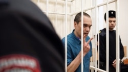 One of three lawyers who represented the late opposition leader Alexey Navalny, Vadim Kobzev, accused of participating in an 'extremist' organization, attends their verdicts reading in the town of Petushki, Russia, on Jan. 17, 2025.